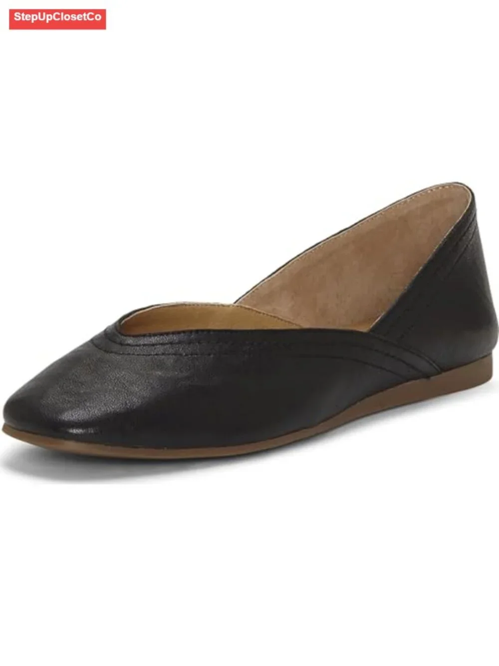 Ballet Flats Leather Square Toe Slip-On Casual Shoes